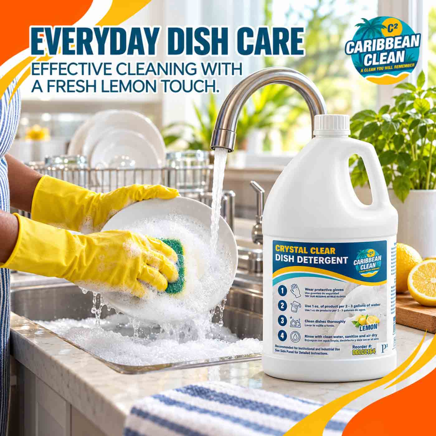 Dish Detergent Crystal Clean Caribbean Clean 1 Gal 4/1.