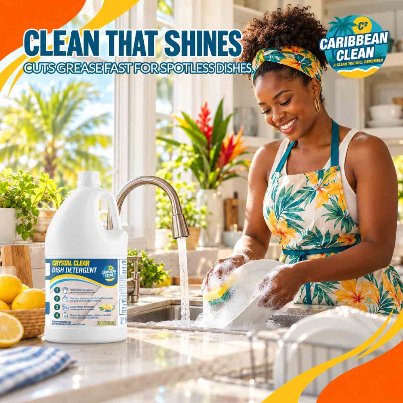 Dish Detergent Crystal Clean Caribbean Clean 1 Gal 4/1.