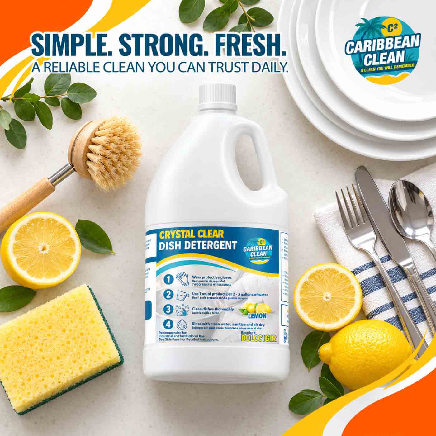 Dish Detergent Crystal Clean Caribbean Clean 1 Gal 4/1.