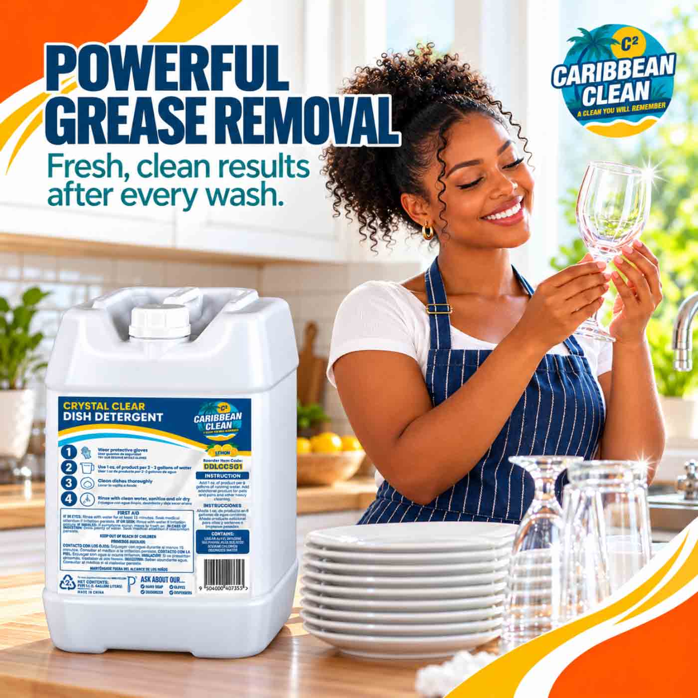 Dish Detergent Crystal Clean Caribbean Clean 5 Gal 1/1