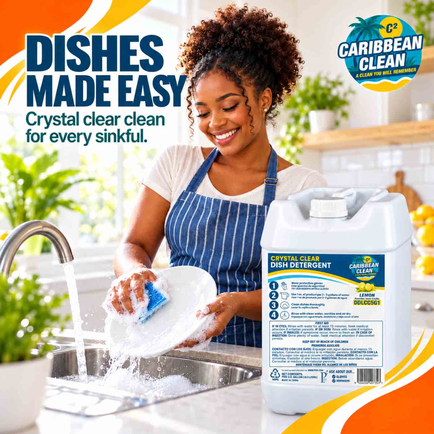 Dish Detergent Crystal Clean Caribbean Clean 5 Gal 1/1