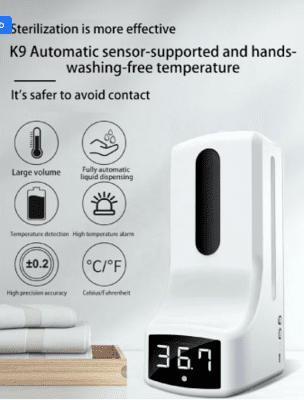 Dispensador y termómetro todo incluído