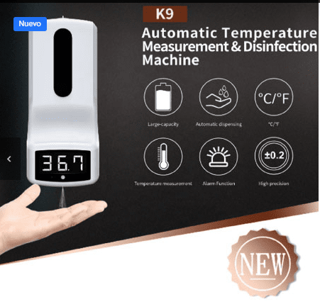 Dispensador y termómetro todo incluído