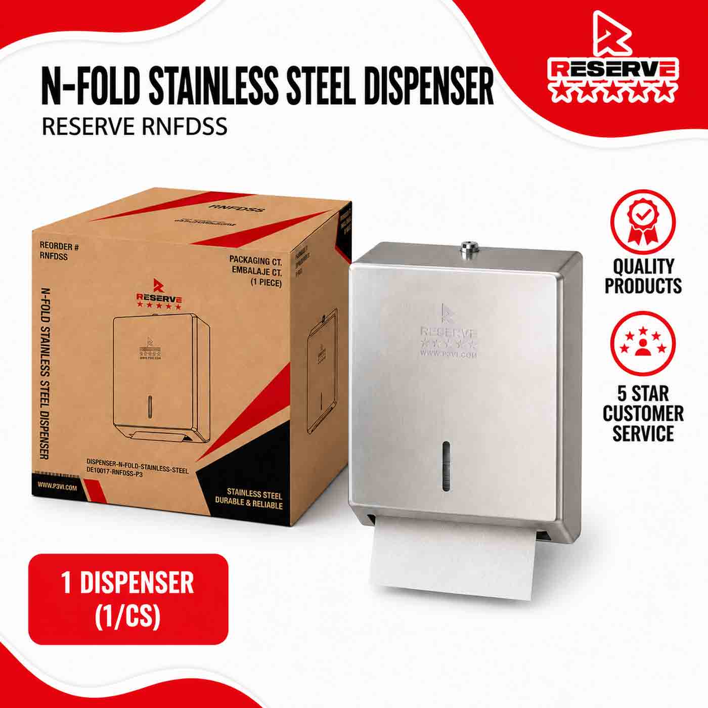 Dispenser N-Fold Stainless Steel Reserve