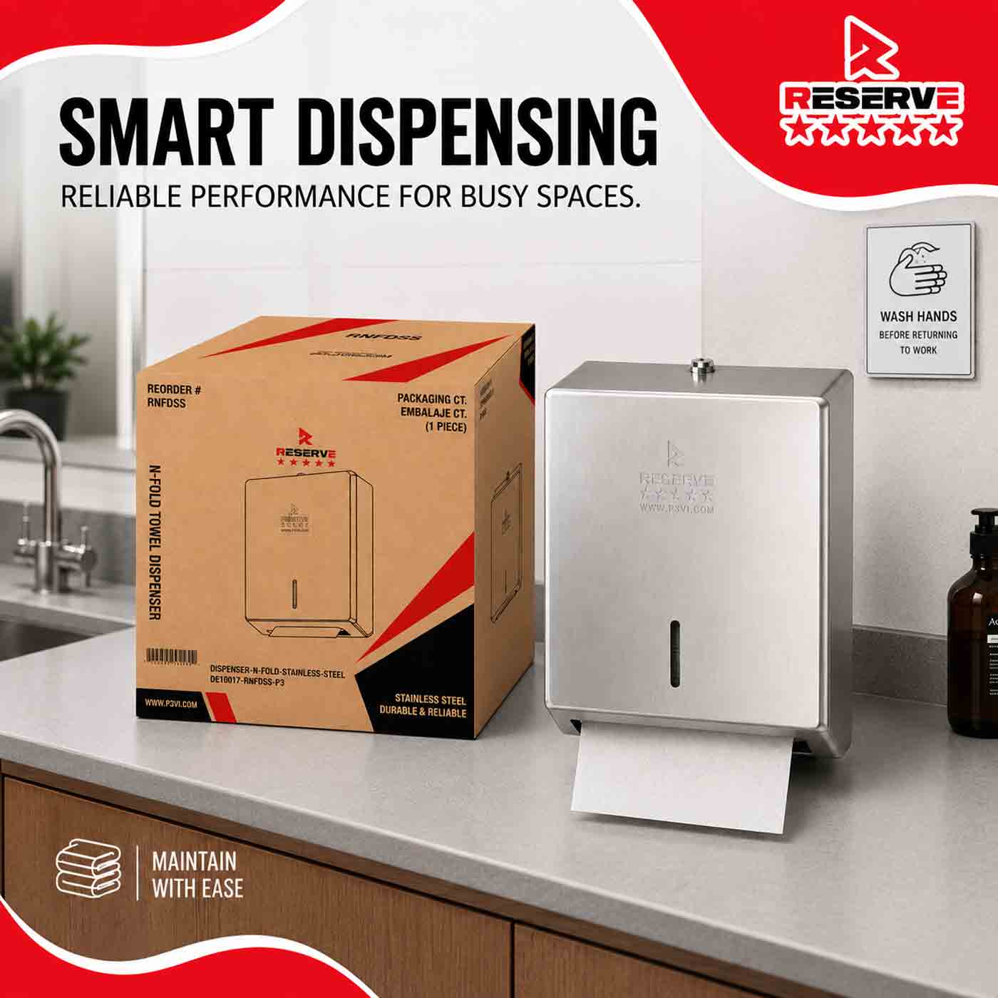 Dispenser N-Fold Stainless Steel Reserve