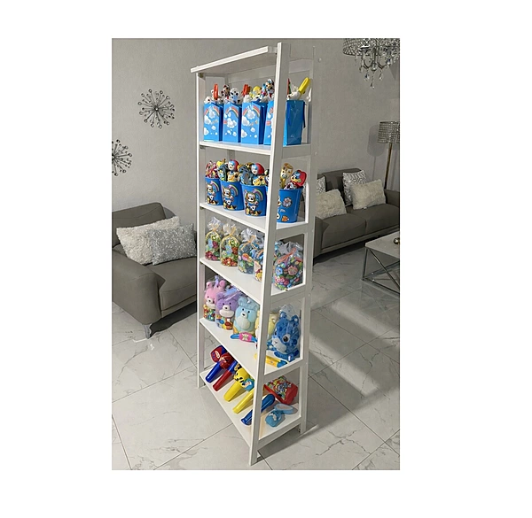 Display White Shelf Gift or Treat Bag / Bolsa de regalo o para dulces con diseño de estante blanco