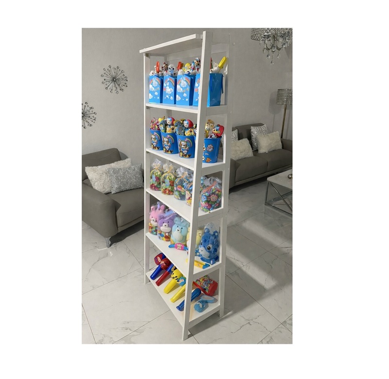 Display White Shelf Gift or Treat Bag / Bolsa de regalo o para dulces con diseño de estante blanco