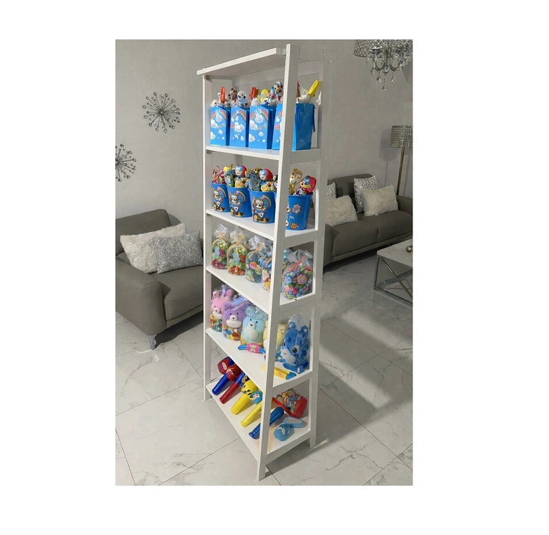 Display White Shelf Gift or Treat Bag / Bolsa de regalo o para dulces con diseño de estante blanco