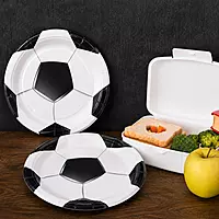 Disposable Paper Plates Set of 24 | Football / Soccer Theme Party Plates for Kids & Celebrations