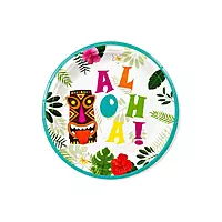 Disposable Paper Plates Set of 20 | Aloha Hawaiian Theme Party Plates for Kids & Celebrations