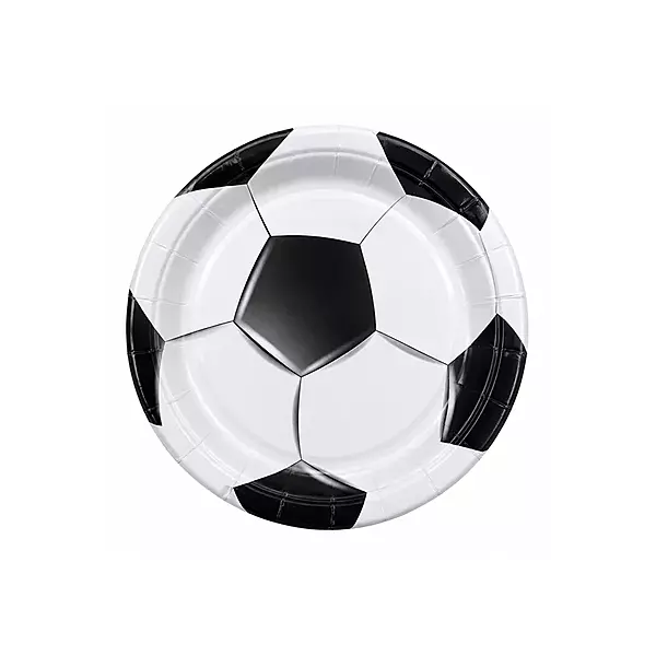 Disposable Paper Plates Set of 24 | Football / Soccer Theme Party Plates for Kids & Celebrations