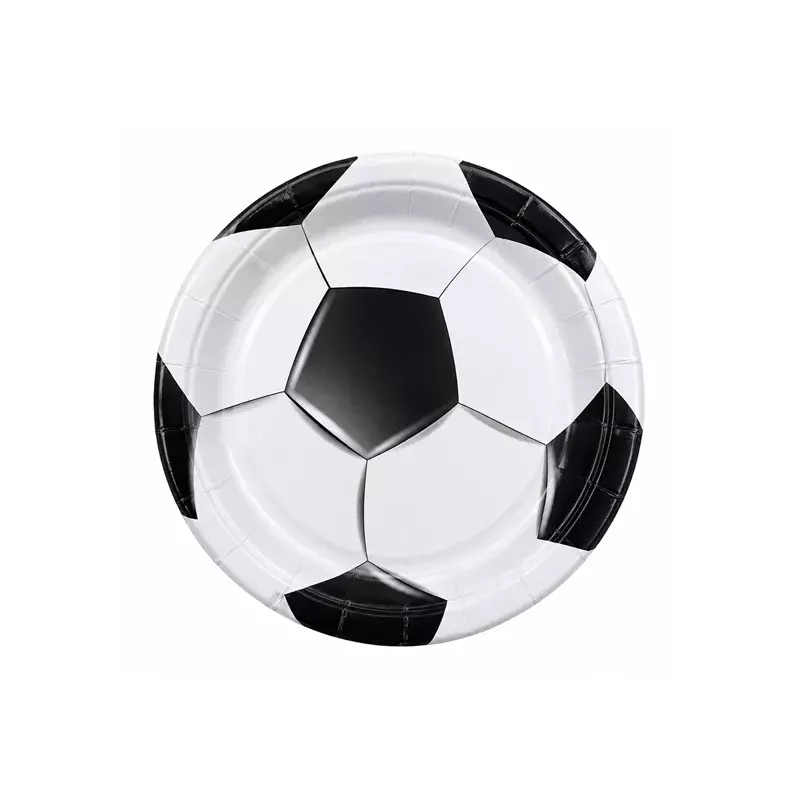 Disposable Paper Plates Set of 24 | Football / Soccer Theme Party Plates for Kids & Celebrations