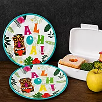 Disposable Paper Plates Set of 20 | Aloha Hawaiian Theme Party Plates for Kids & Celebrations