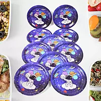 Disposable Paper Plates Set of 20 | Space Theme Birthday Party Plates for Kids & Celebrations