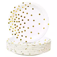 Disposable Paper Plates Set of 24 | Happy Birthday Theme Party Plates for Kids & Celebrations