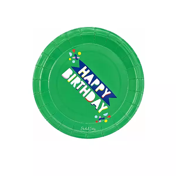 Disposable Paper Plates Set of 20 | Happy Birthday Theme Party Plates for Kids & Celebrations