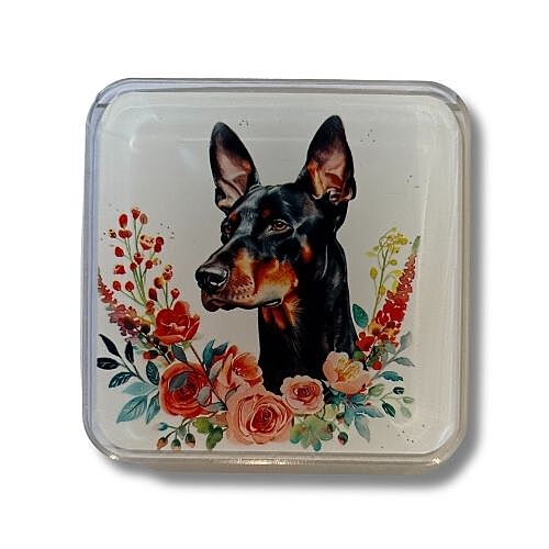 Acrylic Coaster-Floral Dog