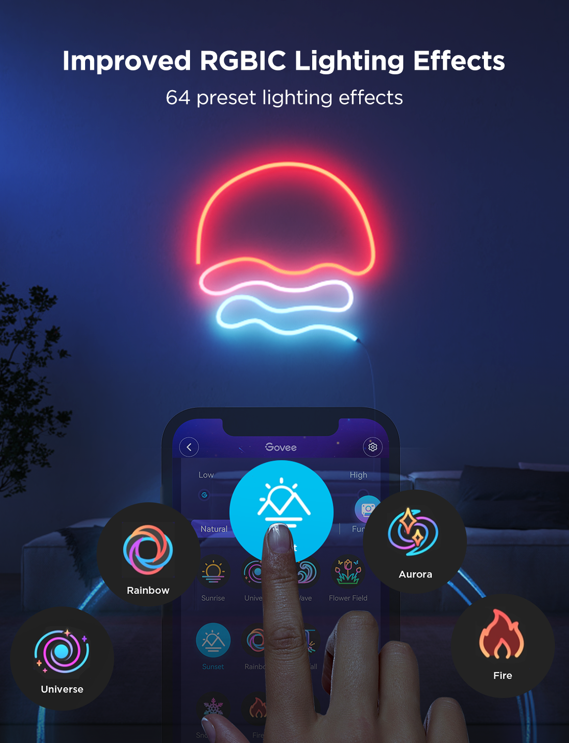 Govee Neon Rope Light 2 (White) – Supports Matter (HomeKit, Google, Alexa, SmartThings)