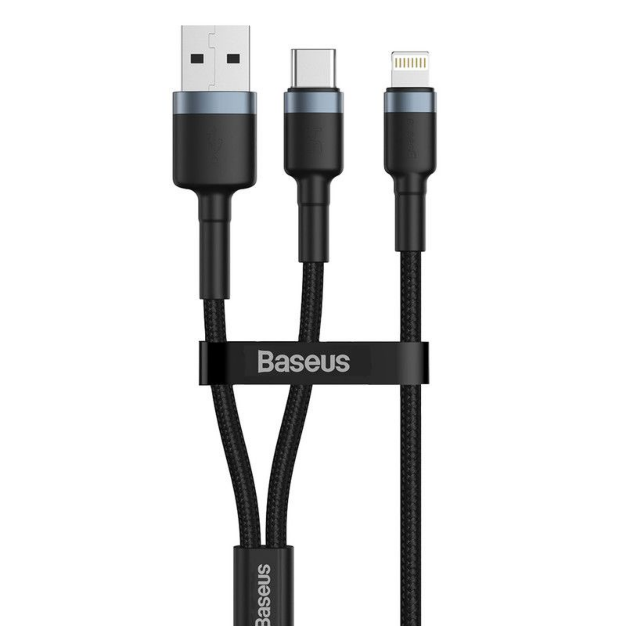 Baseus 1.2m - 2.4A 18W 2in1 Cafule USB Type-C + Type-A PD Cable - Red+Black
