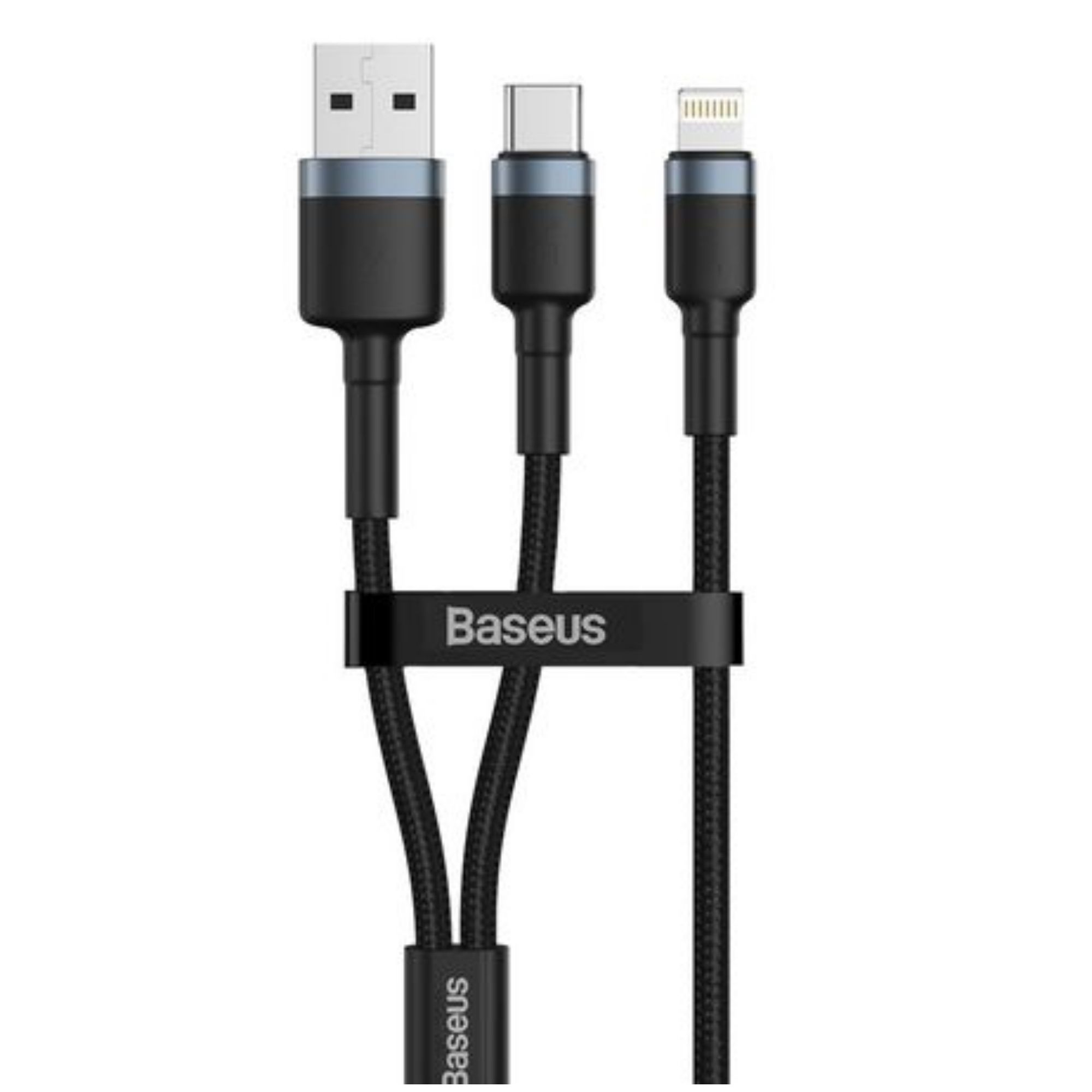 Baseus 1.2m - 2.4A 18W 2in1 Cafule USB Type-C + Type-A PD Cable - Gre+Black
