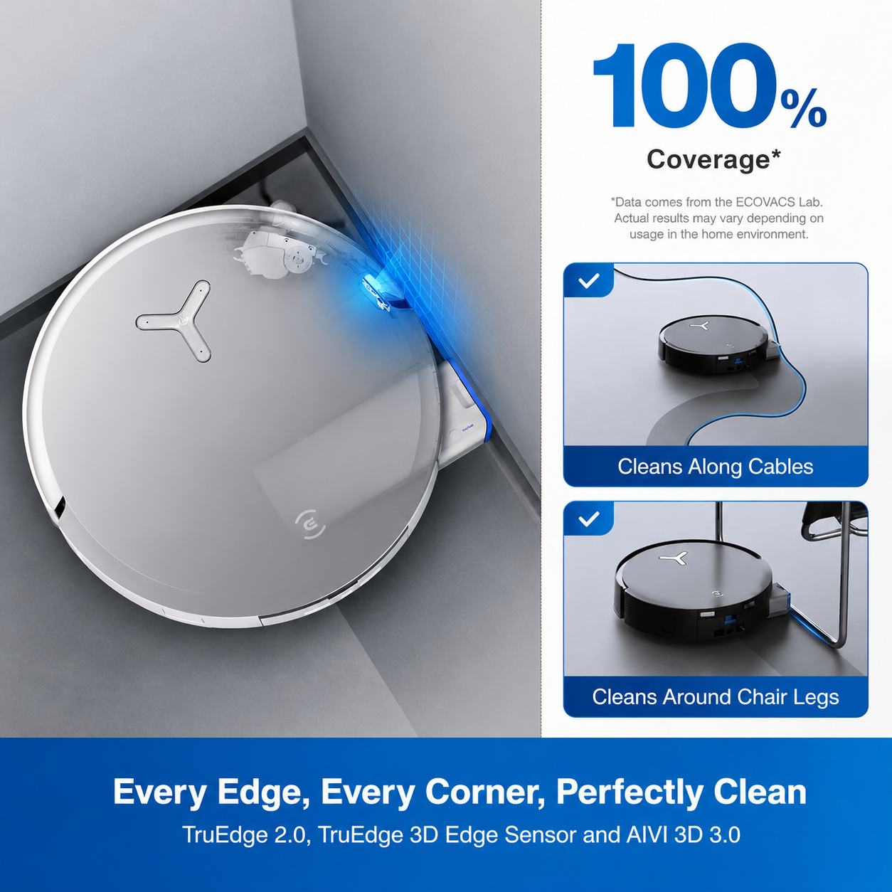 ECOVACS DEEBOT X8 OMNI - Wet Dry Vacuum Cleaner, OMNI Station, 18,000Pa