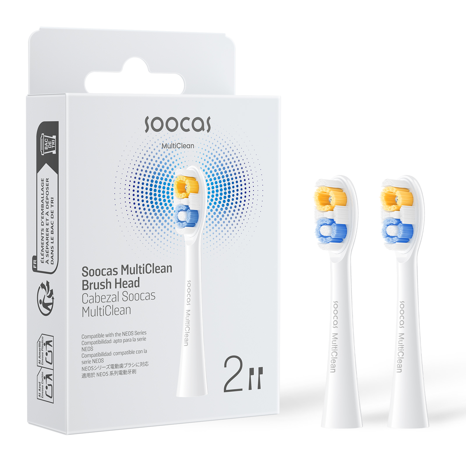 Soocas NEOS II Replacement Brush Heads (2-Pack) - Original Brush Head Refills