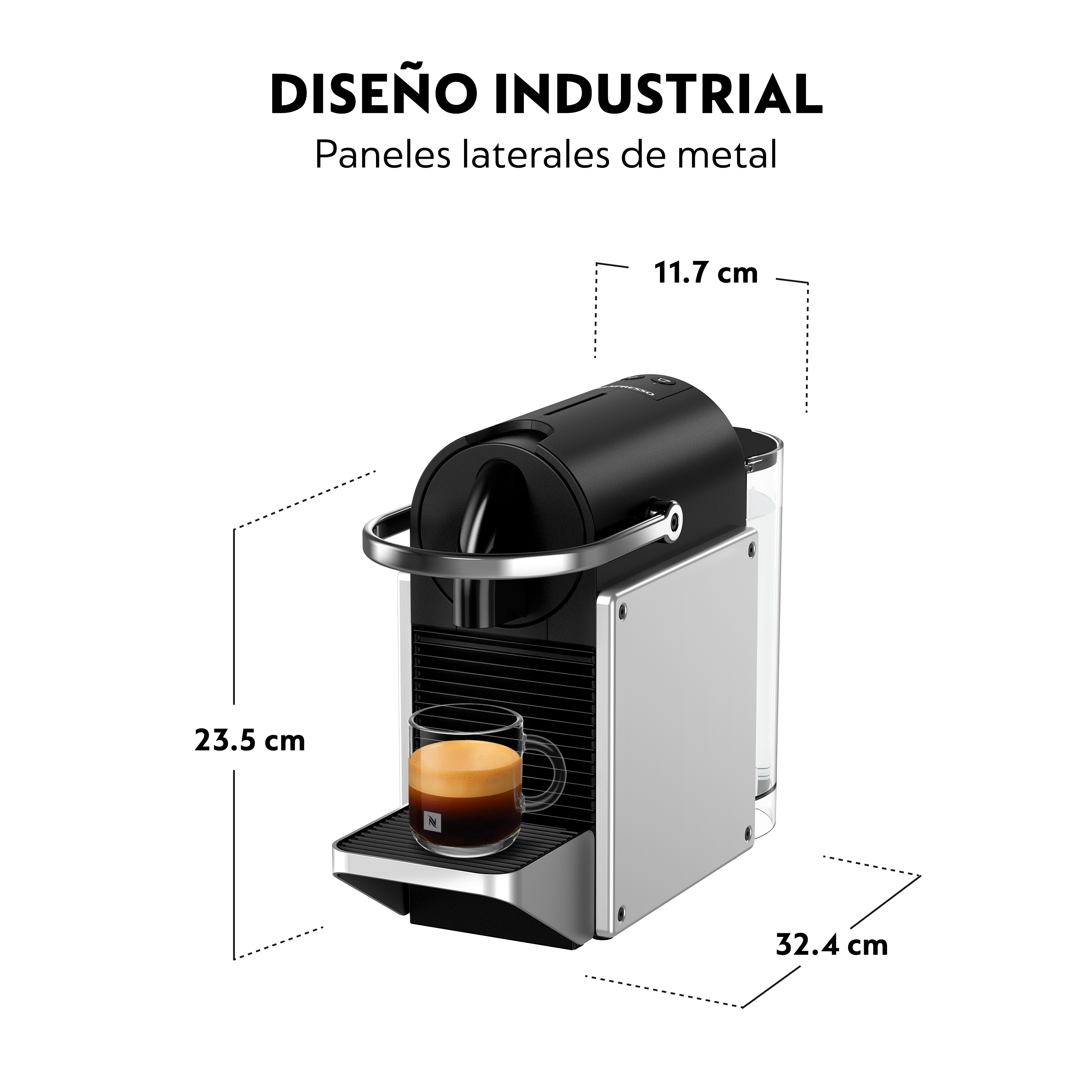 Cafetera Nespresso Pixie Silver