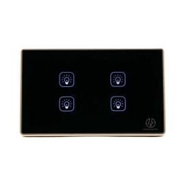TUYA Zigbee 4Gang US Black Tuya concave with aluminum frame