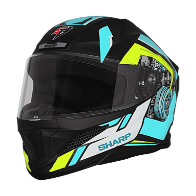 STEELBIRD SBH-25 SHARP ISS SPIKY GLOSSY BLACK/JAZZ BLUE C/V 580 MM STEELBIRD SBH-25 SHARP ISS SPIKY GLOSSY BLACK/JAZZ BLUE C/V 580 MM