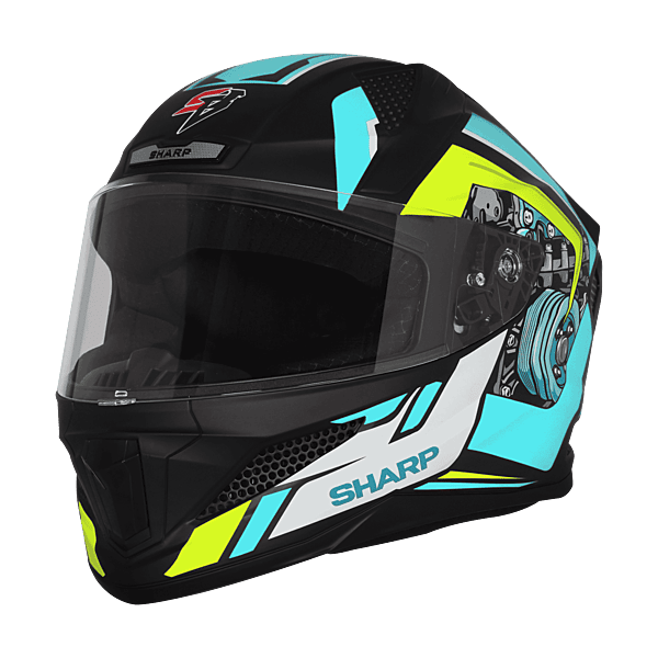 STEELBIRD SBH-25 SHARP ISS SPIKY GLOSSY BLACK/JAZZ BLUE C/V 580 MM STEELBIRD SBH-25 SHARP ISS SPIKY GLOSSY BLACK/JAZZ BLUE C/V 580 MM