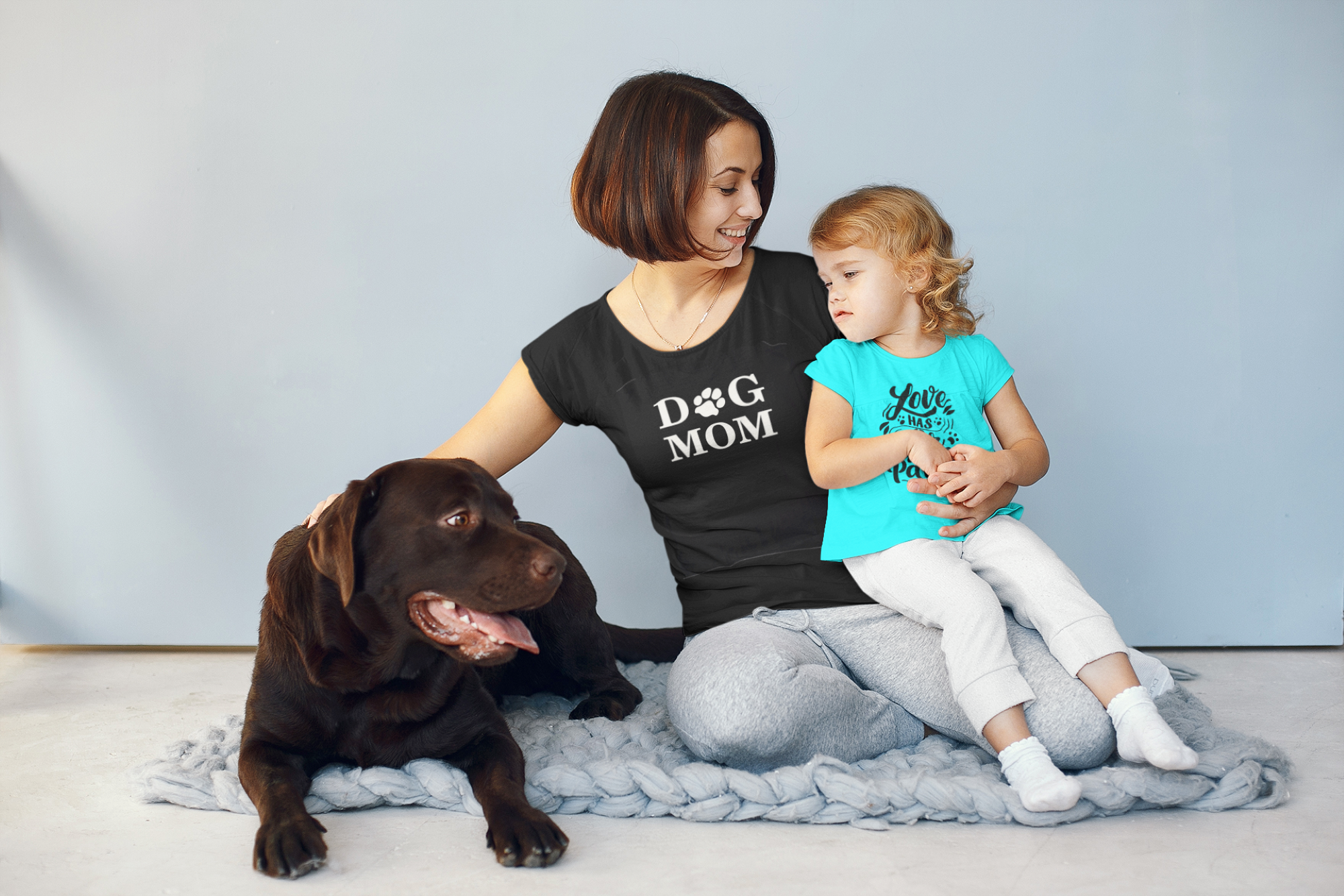 Dog Mom Paw Black Softstyle T-shirt