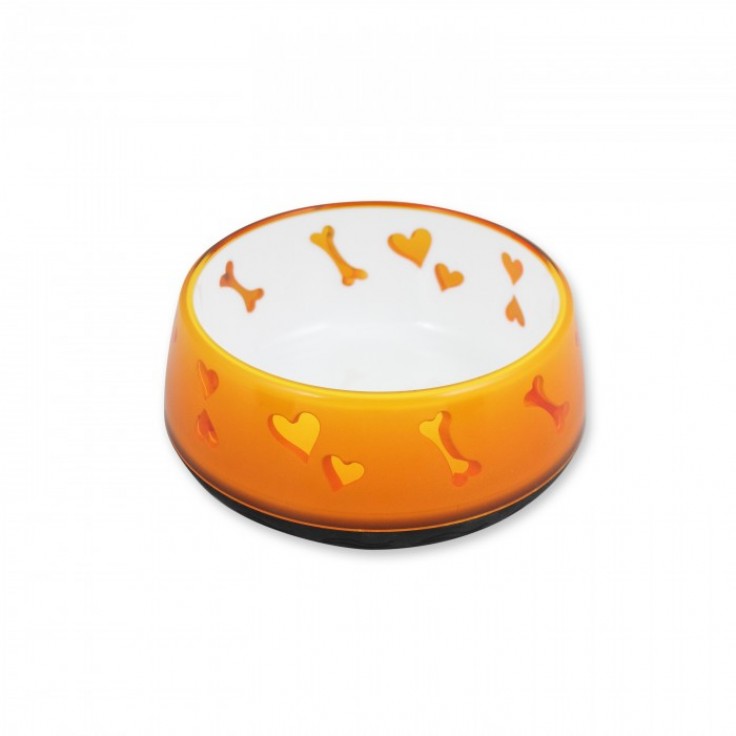 ALL FOR PAWS DOG LOVE BOWL - ORANGE /MEDIUM ALL FOR PAWS DOG LOVE BOWL - ORANGE /MEDIUM