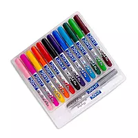 DOMS Brush Pens Set 14 Pack | 12 Colors + Metallic Silver + Blender for Calligraphy & Art