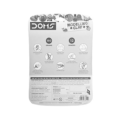 DOMS Modelling Clay 12 Shades New, Multicolor