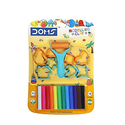 DOMS Modelling Clay 12 Shades New, Multicolor