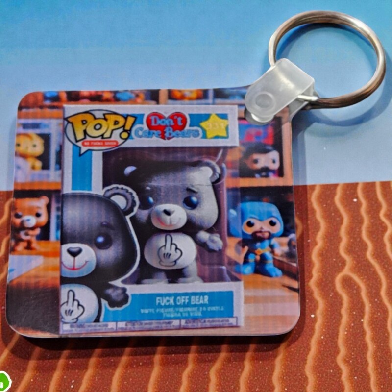Don't Care Bear Key Chains- F*ck Off Bear