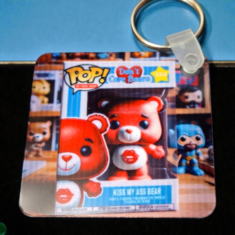 Don't Care Bear Key Chains- Kiss My Ass Bear