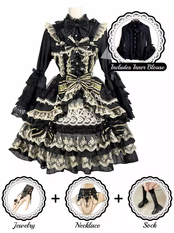 Black Sweet Classic Lolita Dress Set