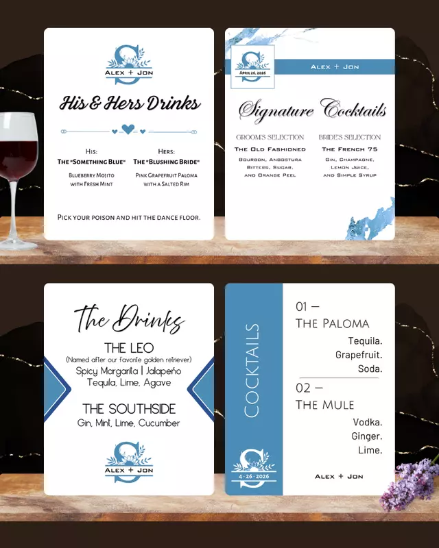 Knot Series Dining Easel Signs