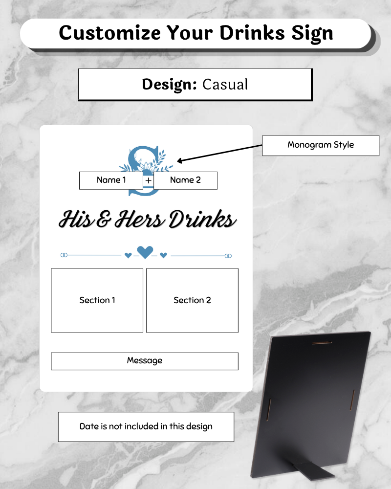 Signature Drinks Easel - 8x10"
