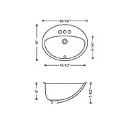 Oval Vanity 2017 - White, Drop-In