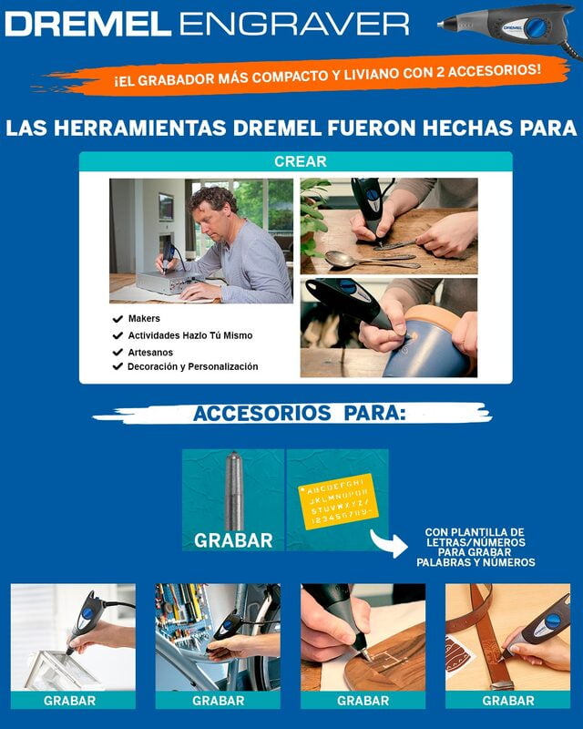 DREMEL ENGRAVER LÁPIZ GRABADOR ELÉCTRICO CON 2 ACCESORIOS DREMEL ENGRAVER LÁPIZ GRABADOR ELÉCTRICO CON 2 ACCESORIOS