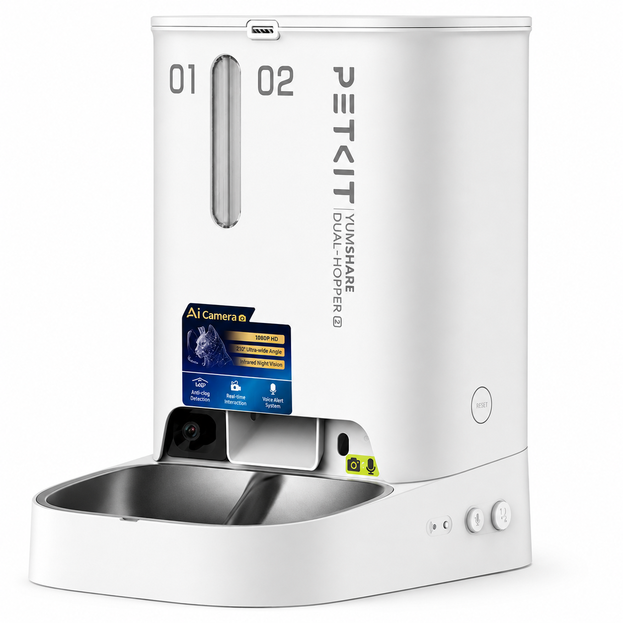 PETKIT YUMSHARE Dual Hopper 2 Smart Pet Feeder with AI Camera & WiFi