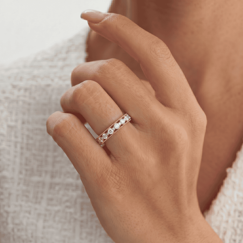 Duet diamond band half eternity