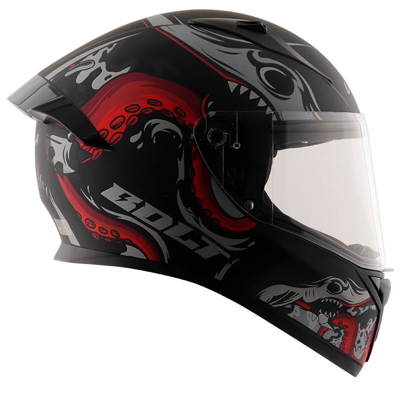VEGA BOLT OCTOPUS DULL BLACK RED M/V (M)