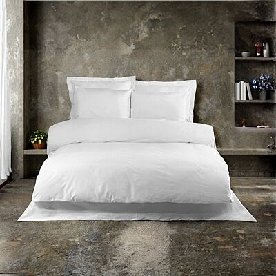 All White Luxury Duvet Cover With Flap - Queen