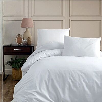 All White Luxury Duvet Cover With Flap - California King
