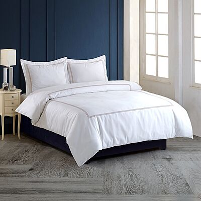 Luxury Silver Stripe Bedding Set -Queen