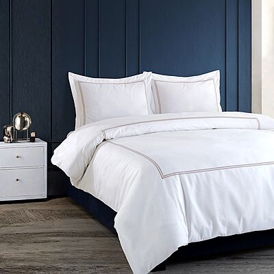 Luxury Silver Stripe Bedding Set -Queen