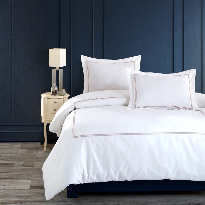 Luxury Silver Stripe Bedding Set -Queen